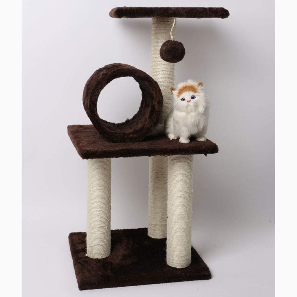 Arbre à chat avec grattoir en sisal et tour de jeu modèle D pour chaton