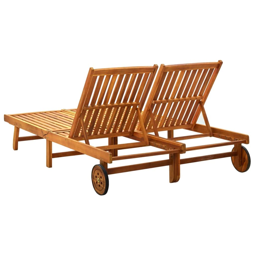 vidaXL Tumbonas 2 Personas Hamaca Doble Cama Salón Diván Asiento Piscina Playa Jardín Patio Terraza Balcón Exterior Muebles Madera Maciza de Acacia
