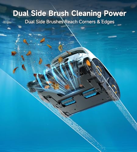 Image of (2026 NEW) WYBOT Cordless Robotic Pool Vacuum, Six-Roller Brush, Edge to Edge Cleaning High Obstacle Crossing, Lightweight Pool Cleaner (White & Orange)