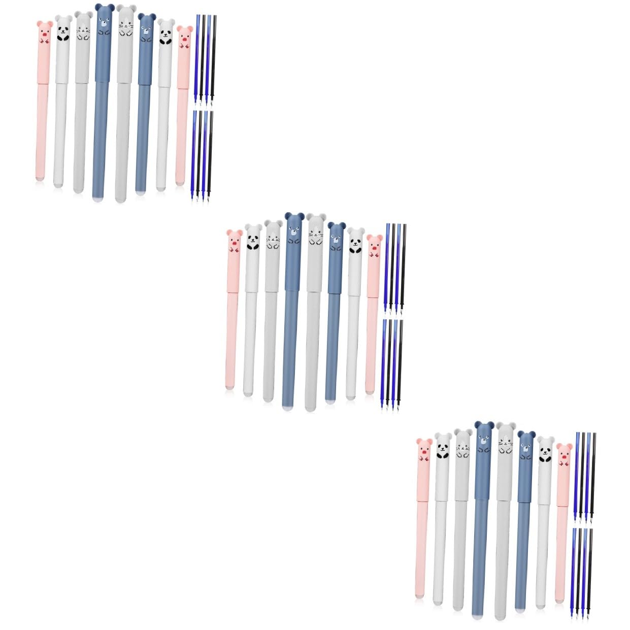 VILLCASE 3 Set Penna A Sfera Cancellabile Trasparente Evidenziatori Forniture Penne Cancellabili Penne Cancellabile Firma Per Studente Firmare Per Plastica 8 Pezzi * 3