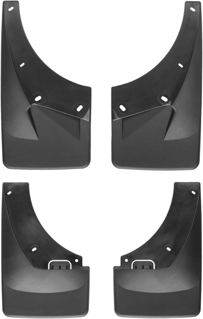 WeatherTech Custom No Drill Splash Guard MudFlaps for Cadillac Escalade EXT, Avalanche, Front & Rear Set (110008-120016), Black