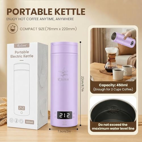 Image of Portable Electric Kettle For Travel, 120V, 450ml, 4 Temperature Control