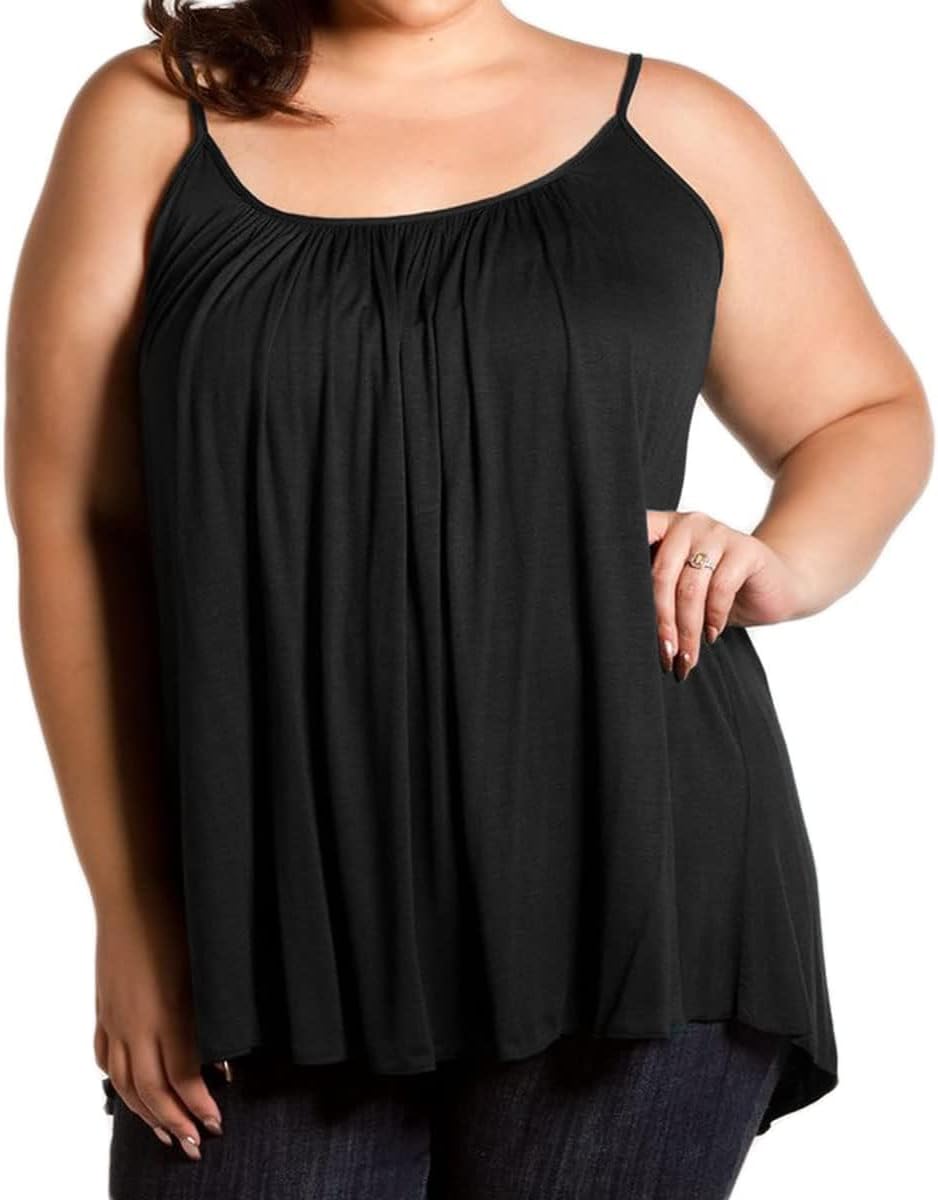7th Element Plus Size Tank Tops for Women Camisoles Cami Dress Loose Fit Sleeveless Flowy Spaghetti Strap Summer - Image 4