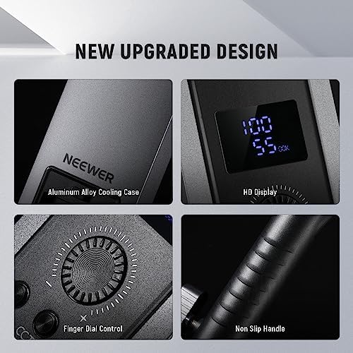NEEWER Upgraded LED Video Light Stick & 2.4G Remote Kit, 2 Pack Handheld Dimmable 3200K~5600K CRI97+ Video Lights with Stands/Filters/Carry Bag for YouTube Video Recording Photography Gaming, BH20B