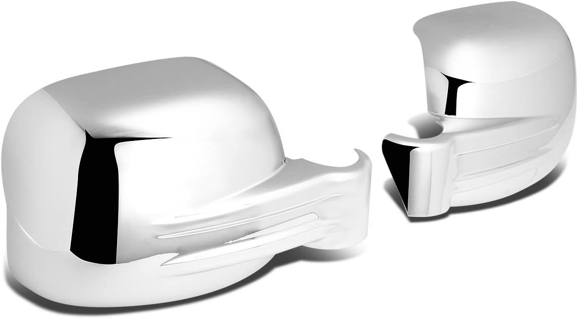Replacement for Jeep Liberty KJ Pair of Exterior Side Door Mirror Covers (Chrome)