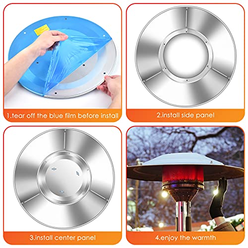 image for PACETAP Patio Heater Reflector Shield Aluminum,Outdoor Top Patio Heate