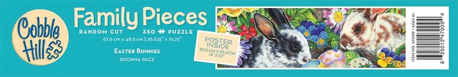 Miniatura 6 de Cobble Hill - Rompecabezas familiar de 350 piezas, conejitos de Pascua (familia), póster de muestra incluido