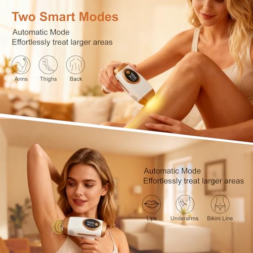 Yapasopu Haarentfernungsvorrichtung, Laser Haarentfernung, mit 3 fortschrittlichen Funktionen HR/SR/HR+, 5 Energieniveaus, leichte Impulse für Männer, Frauen, ideal für Gesicht, Körper