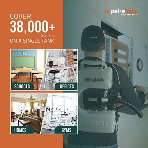 PetraTools Electric Fogger Machine, Mosquito Fogger Machine, Insect Fogger Backpack Sprayer - ULV Fogger with Extended Commercial Hose & Padded Straps (4 Gallon)