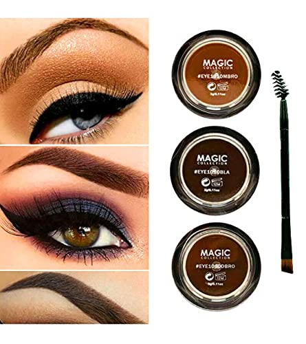 Eyebrow Gel + Brush Waterproof And Smudge Proof Formula 24 Hours Long Lasting By Magic (Darkest Brown) #TOP15