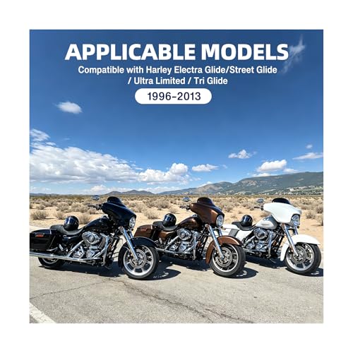 Image of DREAMIZER Wave Windshield Windscreen,Specific Fit Motorcycle Windshield, PC Wind Deflector Compatible with Harley Touring Electra Street Tri Glide 1996-2013 (Black 4inch)
