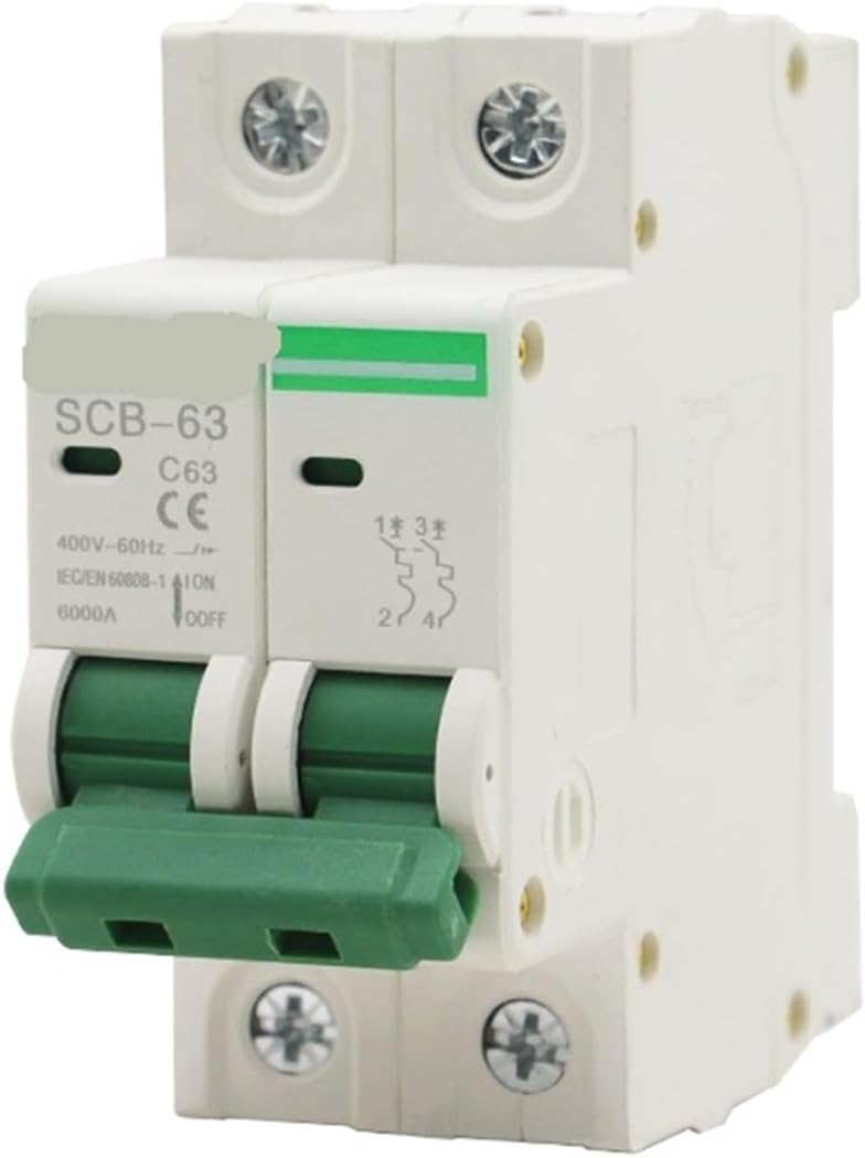 AC air Switch SCB-63 air Switch 2P 6-63A 400V Circuit Breaker Home Switch Durable(50A)