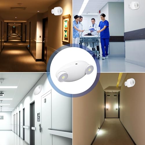 Image of Baquler 8 Pack LED Emergency Lights for Business with Battery Backup Adjustable Two LED Bug Eye Head, AC 120 /277V Commercial Emergency Lighting, Wall Mount, Hard Wired, Fire Resistant, Ul Certified