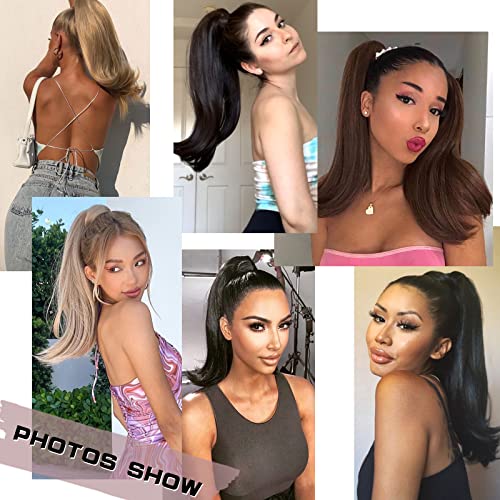 Lommel Claw Clip Ponytail Extension Blonde Pony Tails Hair Extensions Clip In Ponytail Extensions 18 Inch Straight Synthetic Ponytail For Women(18/613) #TOP5