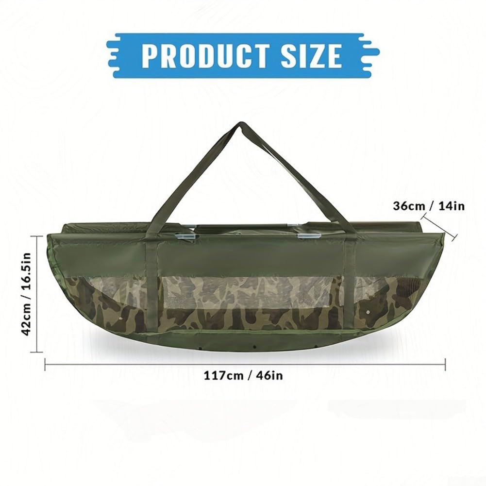 Sac de pesée en tissu Oxford avec règle de mesure - Sacs de transport pliables et robustes - Sacs de transport étanches - Sac de pesage pour la carpe - B-ag (117 x 42 x 36 cm), Voir image