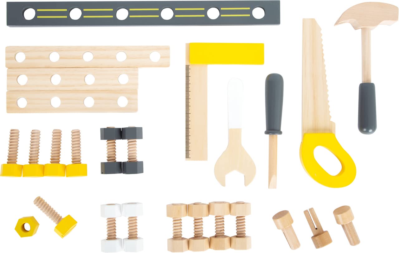 Small Foot 11805 Compact Miniwob Workbench made of wood, with ample accessories & screw set, for children aged 3+ years - Image 3