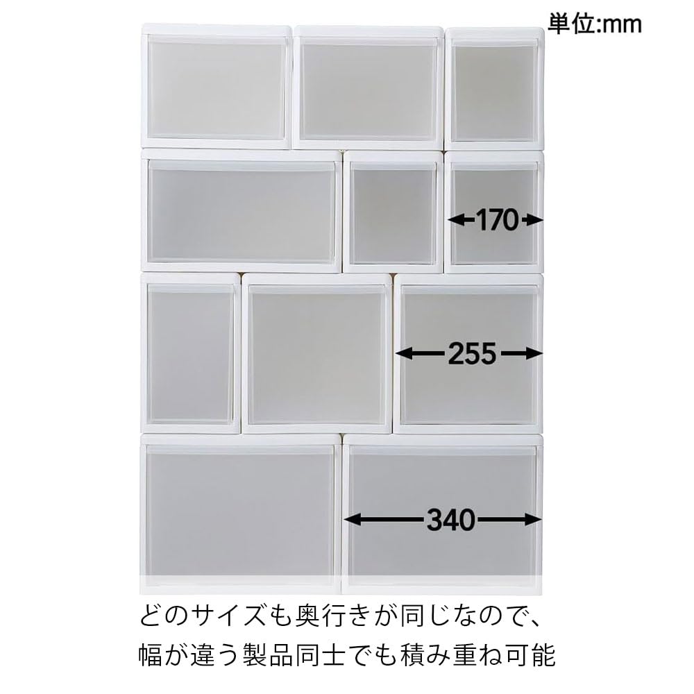 Amazon.co.jp: カインズ(CAINZ) ブロック式ケース 浅型 幅25.5cm 奥行