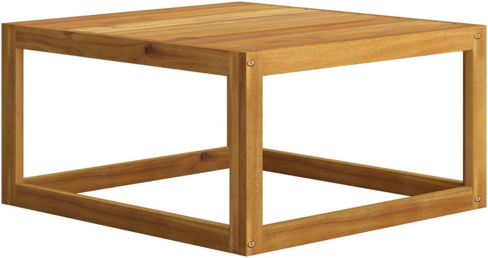 Rustic Coffee Table Solid Acacia Wood Sofa and Couch End Side Table for Living Room Home Furniture 26.8"x26.8"x11.4"