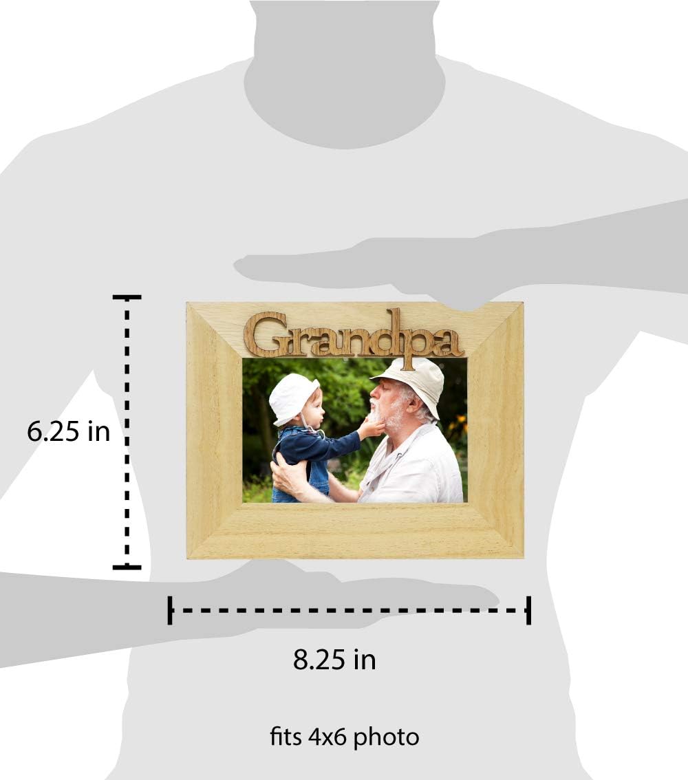 Isaac Jacobs Natural Wood Sentiments Grandpa Picture Frame, 4x6 inch, Photo Gift for Grandfather, Papa, Family, Display on Tabletop, Desk (Natural, 4x6) - Image 4