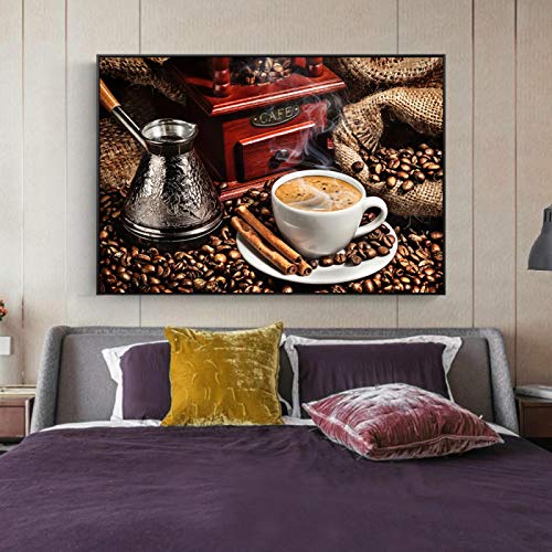 Impression sur toile grains de café déco murale moderne 80x110cm - 3