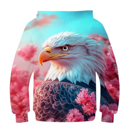 Sweat aigle en fleurs enfants pull style 3D filles garcons 13 ans