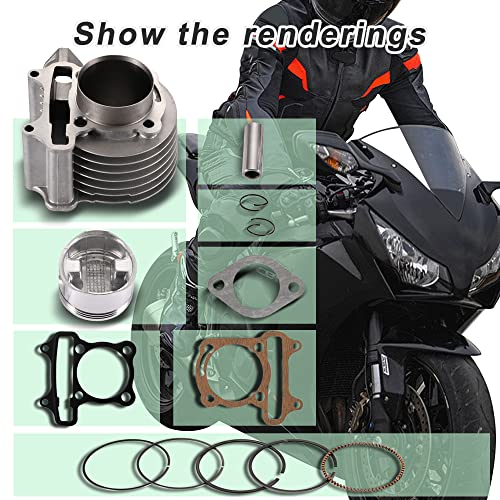 image for GOOFIT 57.4mm Bore Cylinder Kit with Piston for 4 Stroke GY6 150cc ATV