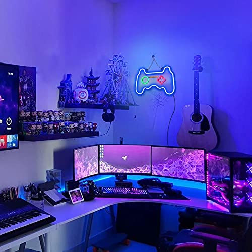 Solidee Led Dimmable Neon Signs Wall Decorations For Living Room|Bedroom Gamepad Controller Shape Neon Sign Lights Game Room Decor Accessories Cool Teen Boys|Girls|Kids Gamer Gifts #TOP7