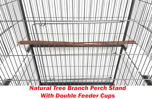 X-Large Sturdy Wrought Iron Breeding Flights Canary Parakeet Cockatiel African Grey Lovebird Finches Parrot Home Cage Double Large Front Doors 4 Side Doors Bottom Storage Shelf On Lockable Wheels