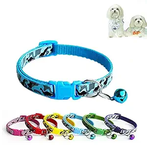 Woofy Adjustable Pet Collar Bell Small Pet Cat Dog Puppy Colorful Collars (1Pcs Sky Blue Color)
