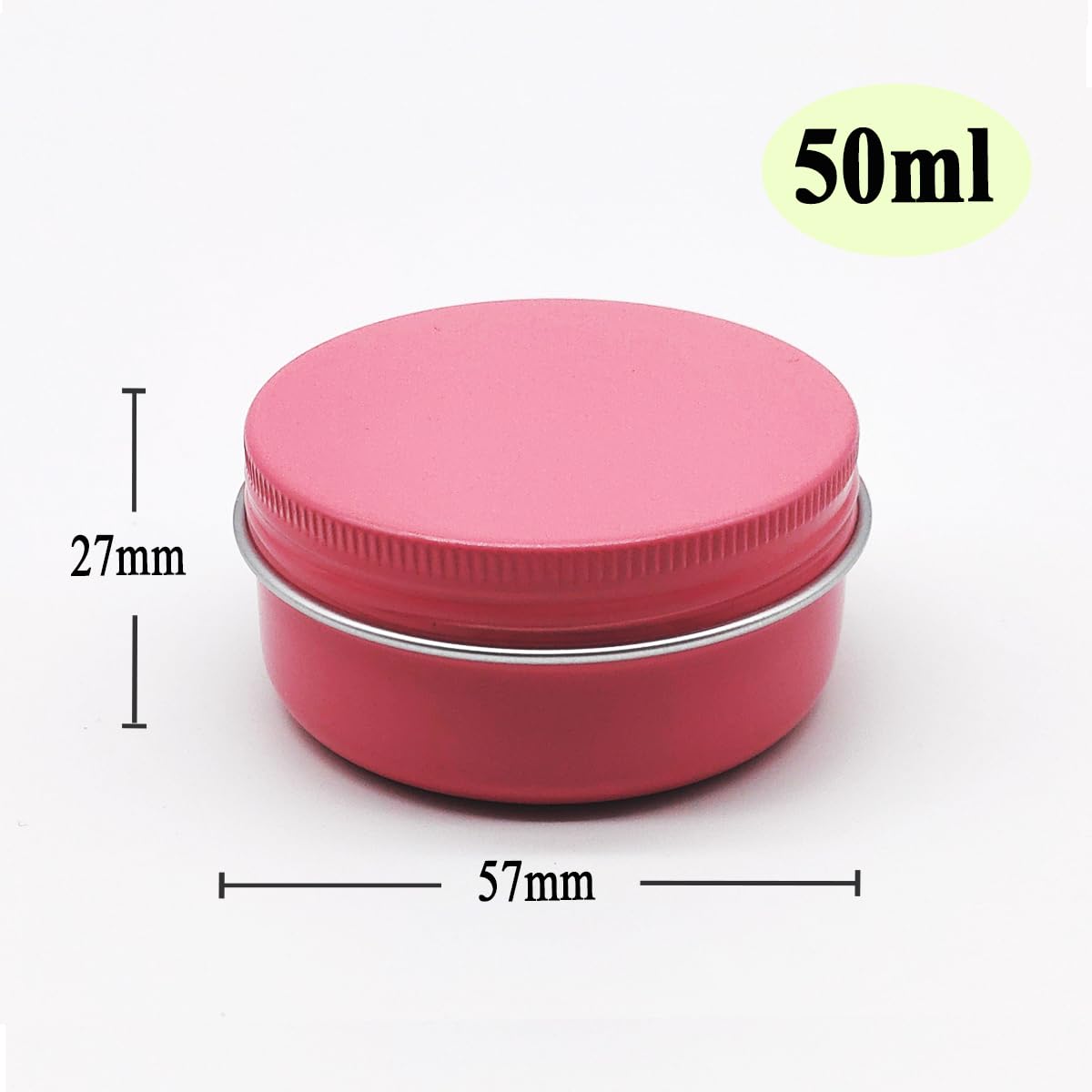 Wopanxye 10pack50ml Pink Aluminum Tin, 50 Gram Containers Leak Proof Cosmetic Jars - Image 2