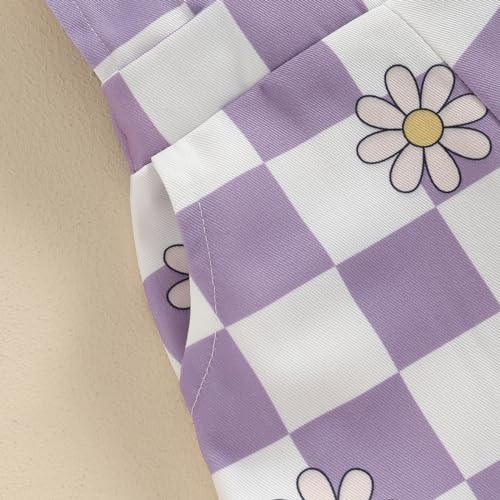 Image of Ayalinggo Toddler Baby Girl Sunflower Print Overalls Shorts with Pocket Suspender Trousers Cute Summer Clothing Outfit
