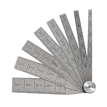 Starrett Tempered Steel Taper Gage with Locking Device - Ideal for Professionals and DIY Home Improvement - .100"-.500" Thickness, 2-1/2" Length, 8 Leaves - 269A