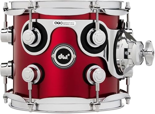 DW DWe e33 Mounted Tom - 7 inches x 8 inches, Black Cherry Metallic Lacquer