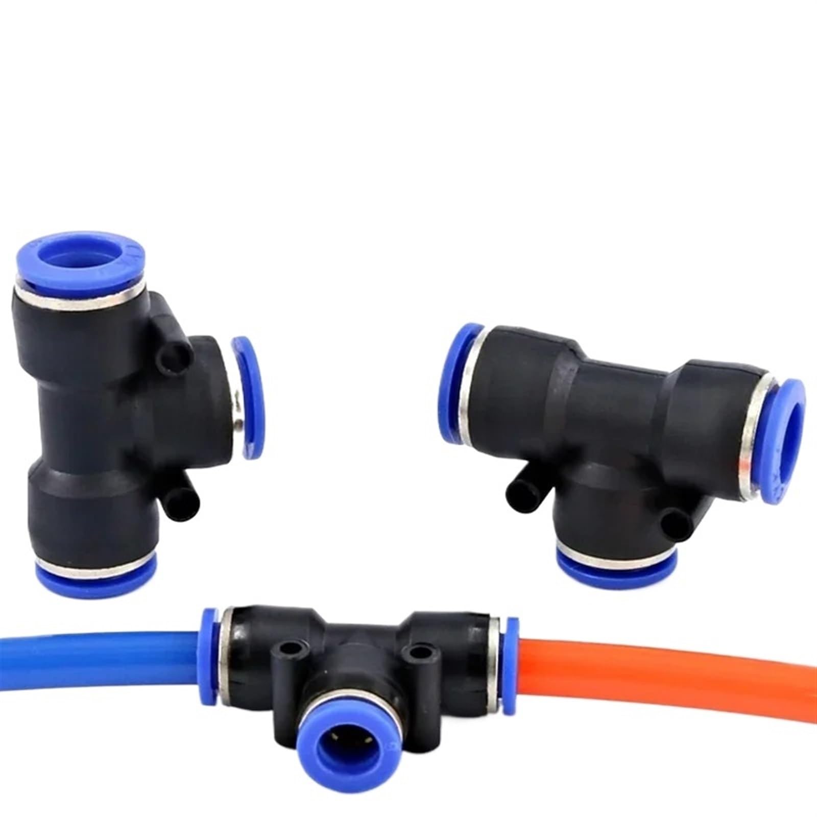 Conectores de aire de polietileno de 4 mm, 6 mm, 8 mm, 10 12 mm, ajuste neumático de conexión rápida, bloqueo deslizante, 3 vías, tubo de plástico, conector de tubo de manguera de agua