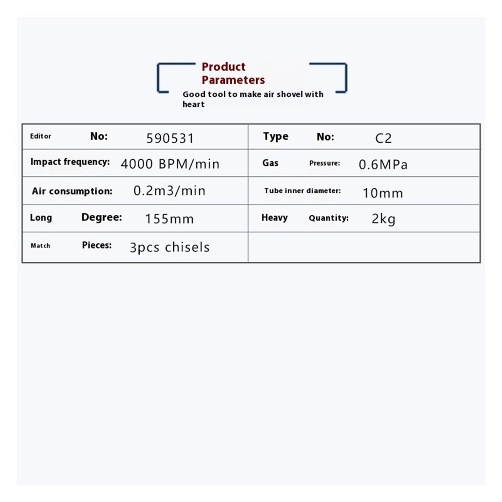 Martello pneumatico Affettatrice di flusso pneumatico di grado industriale Pala ad aria verticale 590531 Pala ad aria portatile Utensile pneumatico for lucidatura e rimozione a ruggine