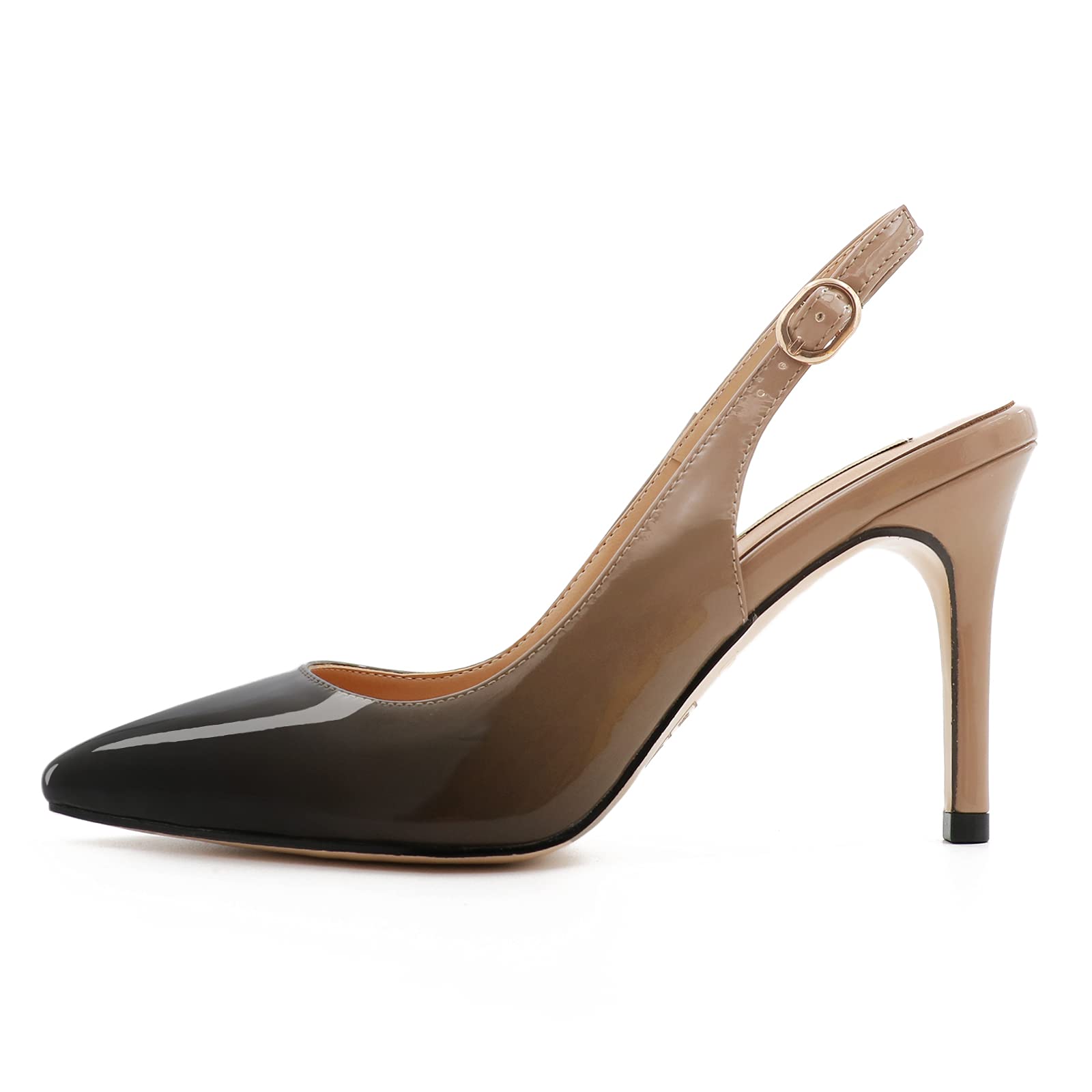JOY IN LOVEWomens Slingback High Heels Stiletto Pointed Closed Toe Pumps