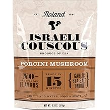 Roland Foods Porcini Mushroom Israeli Couscous, Sourced in the USA, 6.3-Ounce Pouch