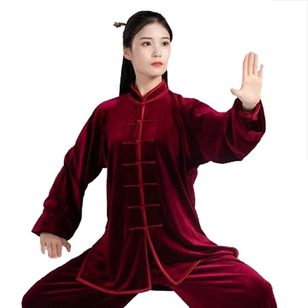 Suites Tai Chi RWRAPS ensemble pantalon veste velours vêtements arts martiaux mixtes automne hiver
