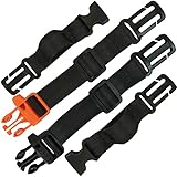 HDHYK Pacote com 2 alças de nylon para o peito de 3/4 polegadas cinto peitoral mochila alça de esterno adequada para tiras na mochila até 2,5 cm (preto)