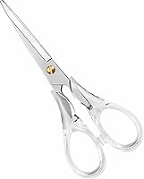 Vista 15 de Tijeras doradas, hoja de acero inoxidable con mango acrílico, tijeras multiuso para oficina, escuela, hogar, tijeras de tela, tijeras, 6.3 pulgadas