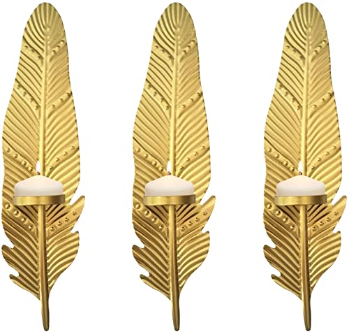 Bougeoirs muraux en métal dorés pour illuminer vos murs vides de salon
