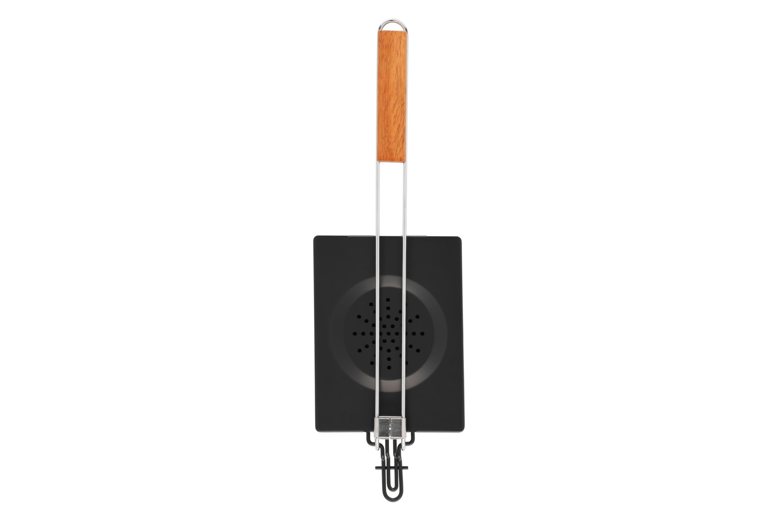 Mustang - Sartén para palomitas de maíz para barbacoa y fuego abierto, con mango plegable, antiadherente