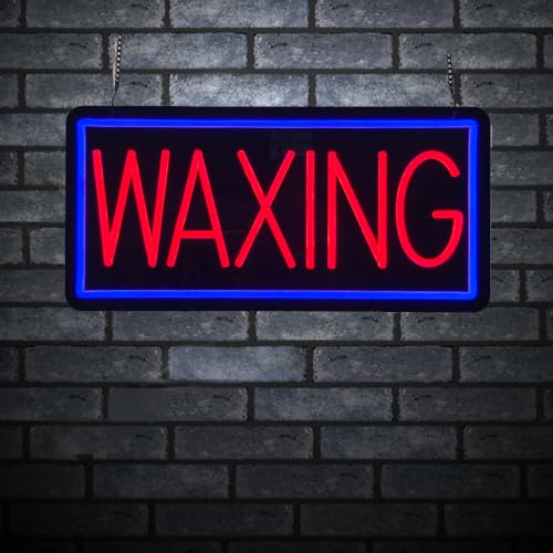 Waxing Sign for Salon, Waxing Neon Sign for Salon Waxing LED Signs Light up Signs, Pure Acrylic Display Board. 19” x 9.5” (Black Board)