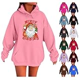 HUIFUAO - Sudadera de Navidad con capucha para mujer, con estampado de lazo, sudadera de manga larga para mujer, suéter de Navidad, Z01 Azul cielo, M