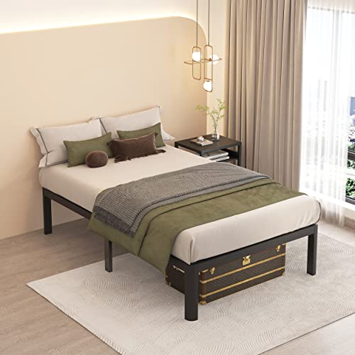 Maf 14 Inch Twin Metal Platform Bed Frame With Round Corner Legs, 3000 Lbs Heavy Duty Steel Slats Support, Noise Free, No Box Spring Needed, Easy Assembly #TOP4