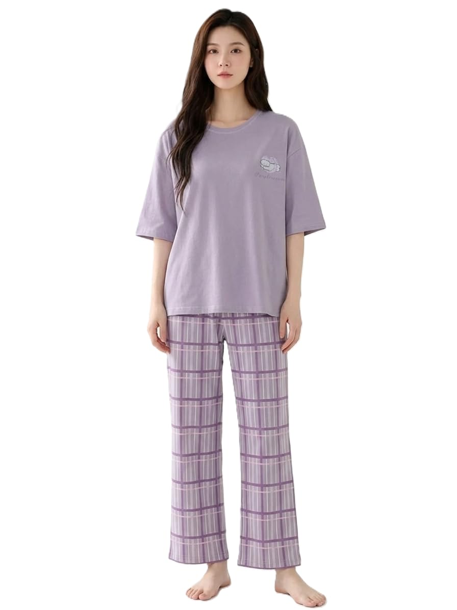 musier paris Womens Korean Night Dress || Full Pyjama Set || Korean Nightsuit for Womens || Womens Nightwear || Plus Size Women Pyjama Set || Everyday Sleepwear (MSP-W-01)-picture-40