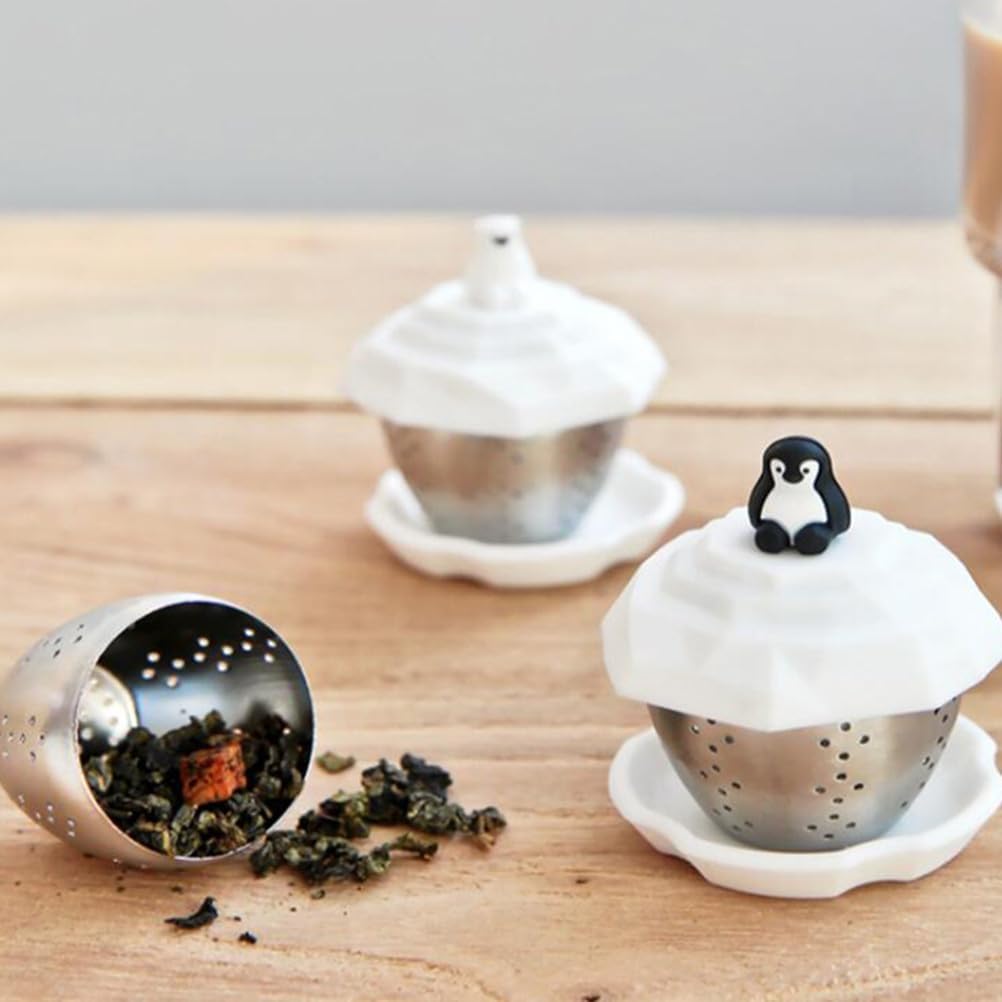 Tea Infuser, 1pc Penguin Tea Strainer Penguin Tea Filter Tea Infuser Tea Steeper Strainer Ball Coffee Strainer Coffee Filters Metal Tea Strainer Seasoning Balls Stainless Steel Small