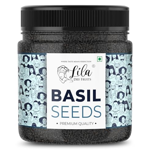 Image of LILA DRY FRUITS Basil Seeds 250 Gms Jar Pack | Raw Organic & Natural Sabja Seed | Tukmaria Beej for Diet, Rich in Proteins and Minerals | Sabza Bij Low Calorie Snack Perfect for Gifting