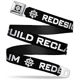 Buckle-Down Seatbelt Belt - Seth Rollins REDESIGN REBUILD RECLAIM Weathered Black/White - 1.0' Wide...