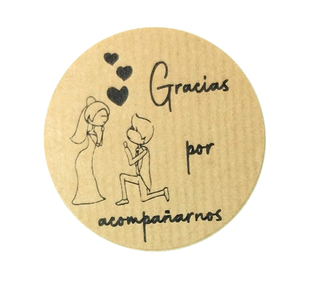 Etiquetas adhesivas para bodas, bodas de oro y bodas de plata (Gracias por acompañarnos)